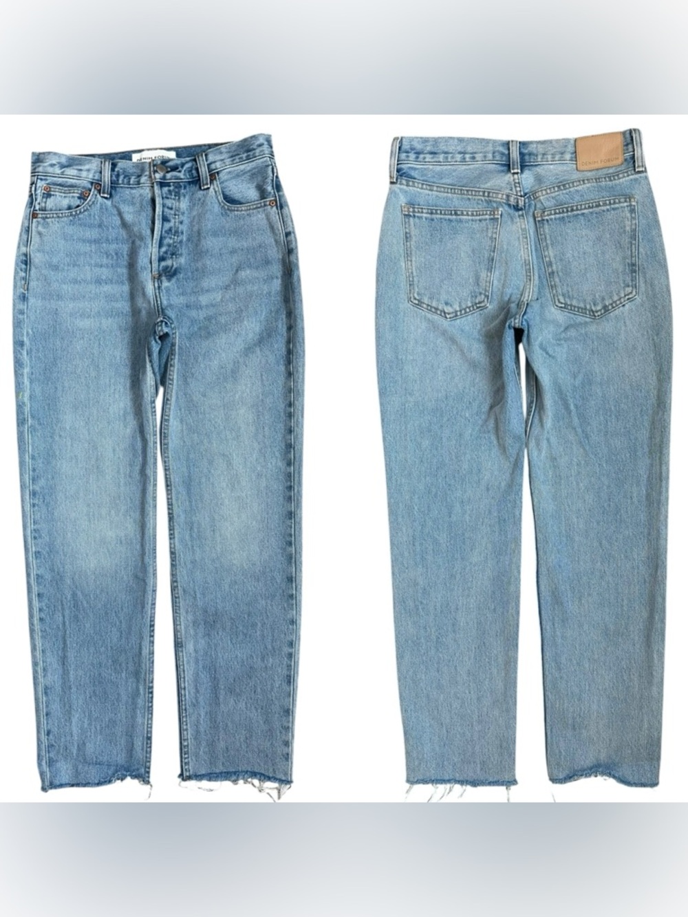 Aritzia Denim Forum Button Fly Raw Hem 90s Classic Mid Relaxed Jeans Size 26